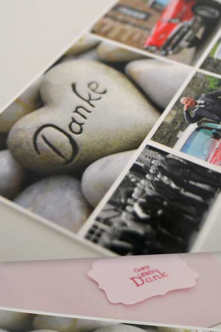 Ein Hochzeitspaar sagt Danke